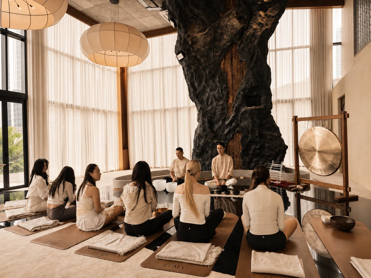 LUMA members gathered for a shared sound and meditation experience